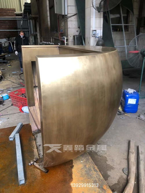 肌理纹效果酒店纯铜接待前台工厂制作流程与耐火材料制造